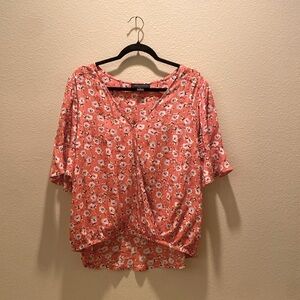 Sanctuary Blouse Coral Floral Lg